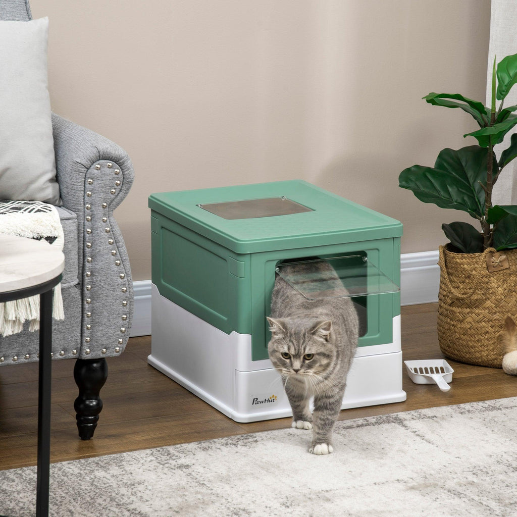 Fully Enclosed Odor Control Litter Box - Cat - (Green)