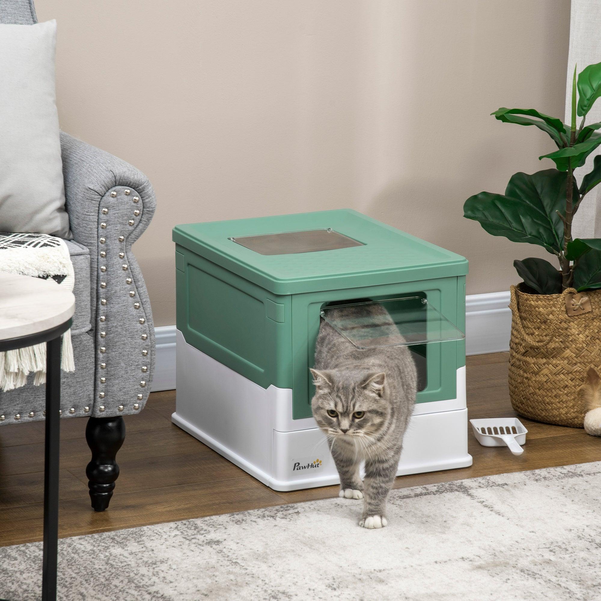 Fully Enclosed Odor Control Litter Box - Cat - (Green)