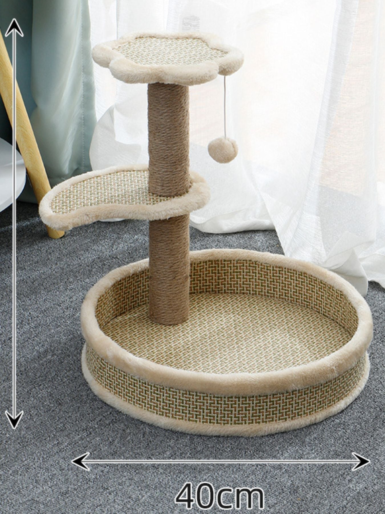 Scratching Post with Bed and Toy - Cat - (12 Color/Styles) - (One-Size) - (While Supplies Last)
