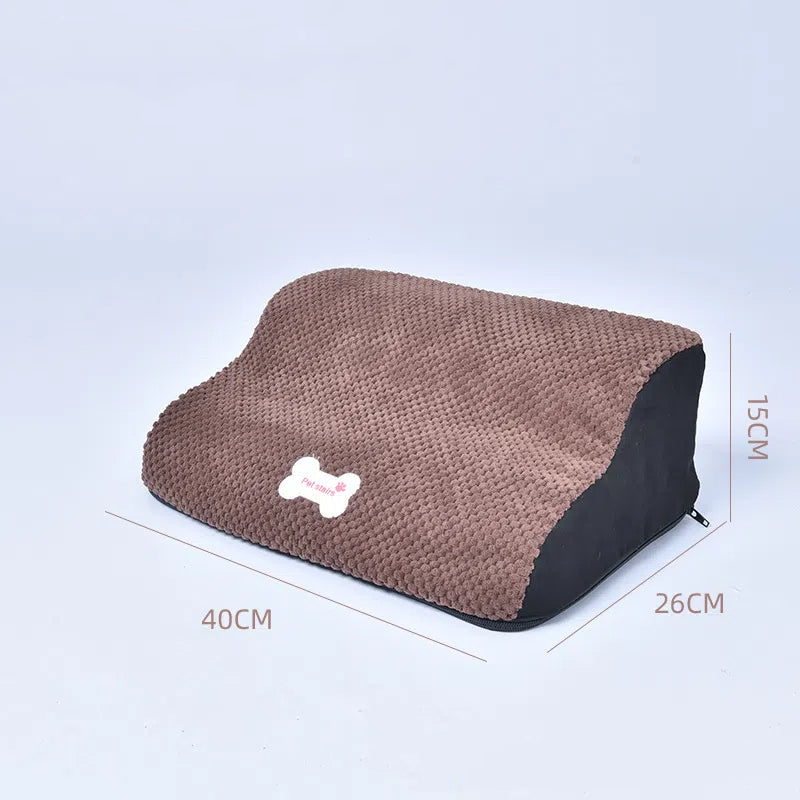 2-Step Foam and Velvet Stairs - Dog Cat - (Coffee, Grey) - (Anti-Slip) - (Also 3,4-Step Options)