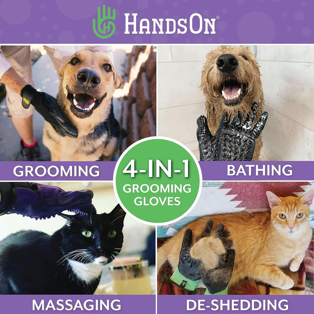 Grooming Gloves - Dog Cat - (Gentle) - (Black) -  (S-L) - (Multi-Award Winner) - (While Supplies Last)