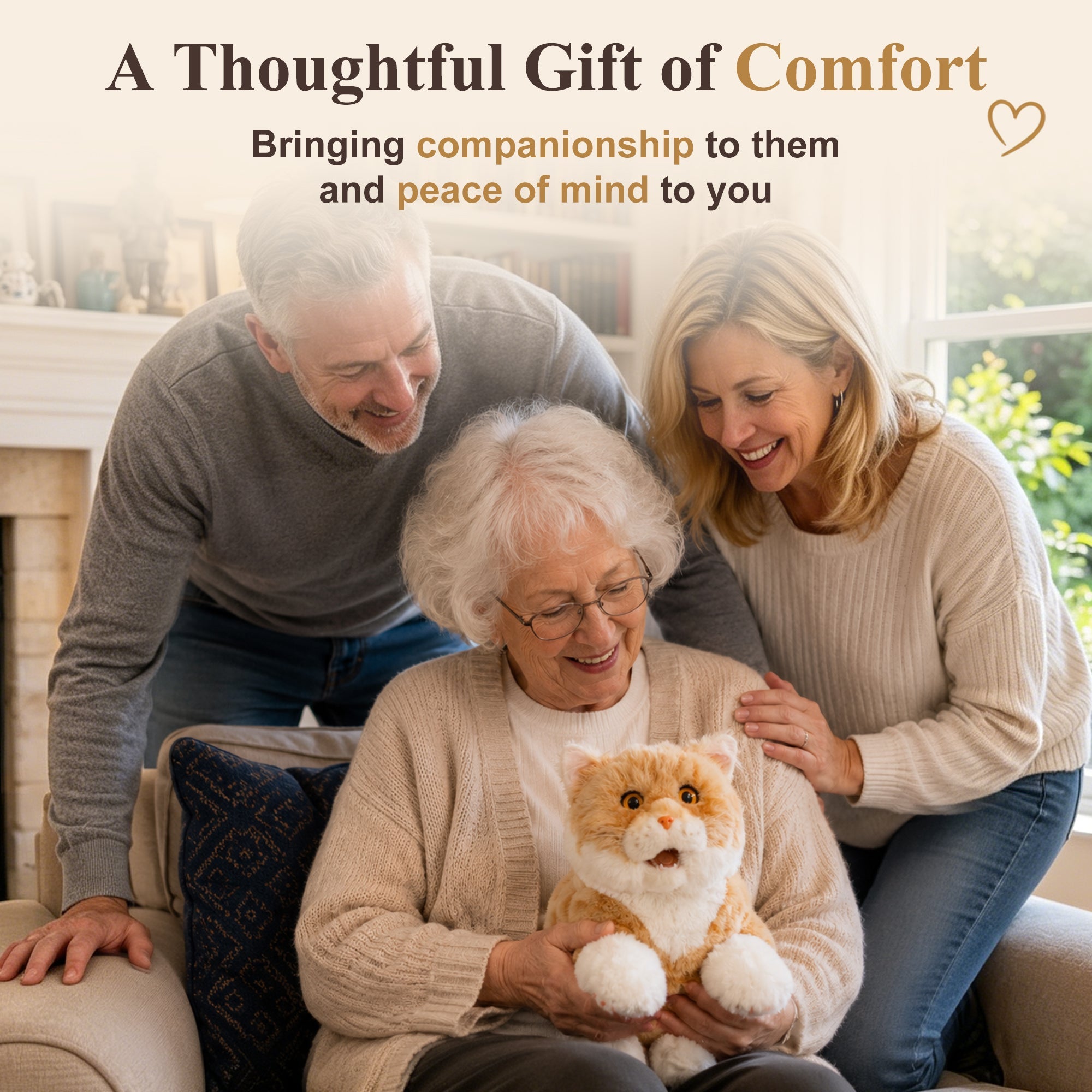 Interactive Lifelike Robot Companion Cat - All Ages (Great for Seniors)