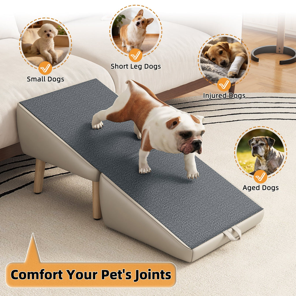 2-in-1  Ramp and Ottoman - Dog Cat - (Solid Wood) - (Non-Slip)- (While Supplies Last)