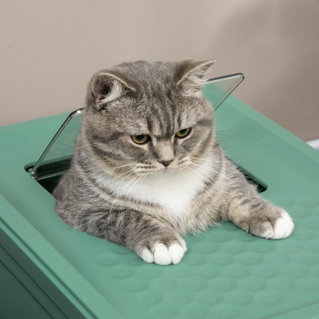 Fully Enclosed Odor Control Litter Box - Cat - (Green)