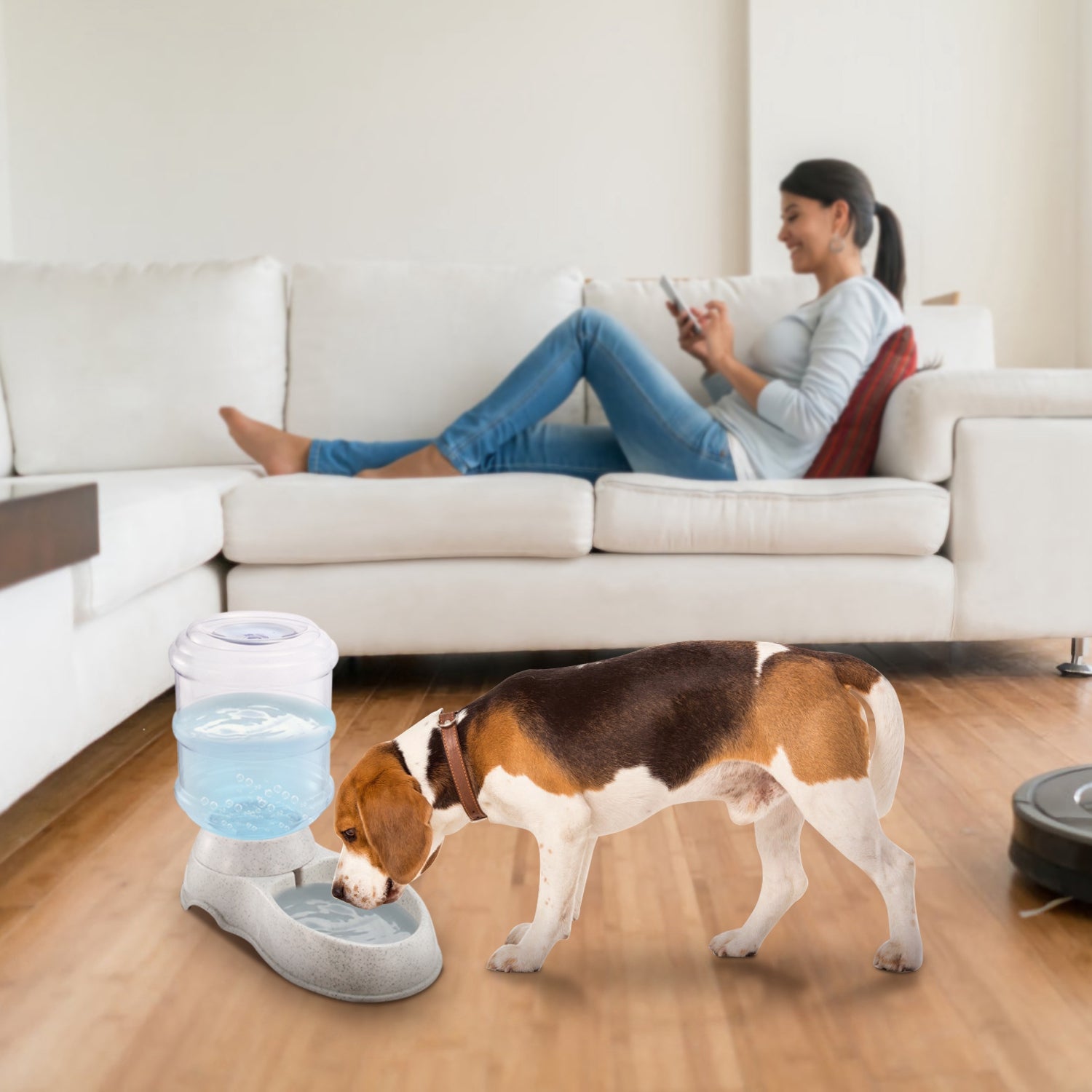 Gravity Dispensing Water or Food Feeder - Dog Cat - (3.5 L) - (While Supplies Last)