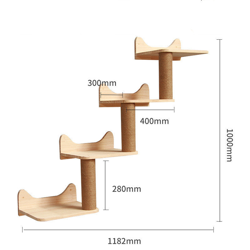 Cat Climbing Wall Ladder, Platforms, and Columns - (17 Options) - (Wood)