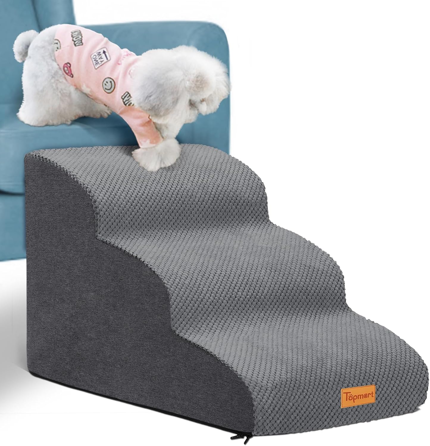 2-Tier Foam Stairs - Dog - (21.7" D x 15.7" W x 11.8" H) - (2,3 Step Options) - (Grey) - (While Supplies Last)