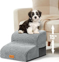 2-Tier Foam Stairs - Dog - (21.7" D x 15.7" W x 11.8" H) - (2,3 Step Options) - (Grey) - (While Supplies Last)