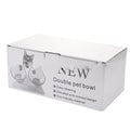 Non-Slip Elevated One Base Dual Cat Bowls - (25 Color/Style Options)