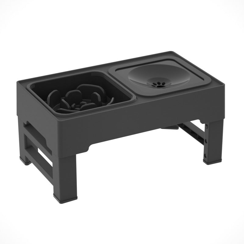 Adjustable Height Dual Feeding Bowl - Dog - (Stainless Steel, Black) - (1-3 pc Options)