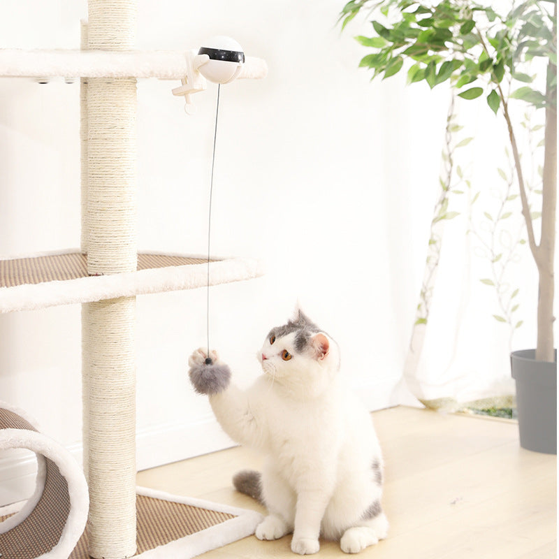 Interactive Automatic Lifting Ball Toy - Cat - (White)