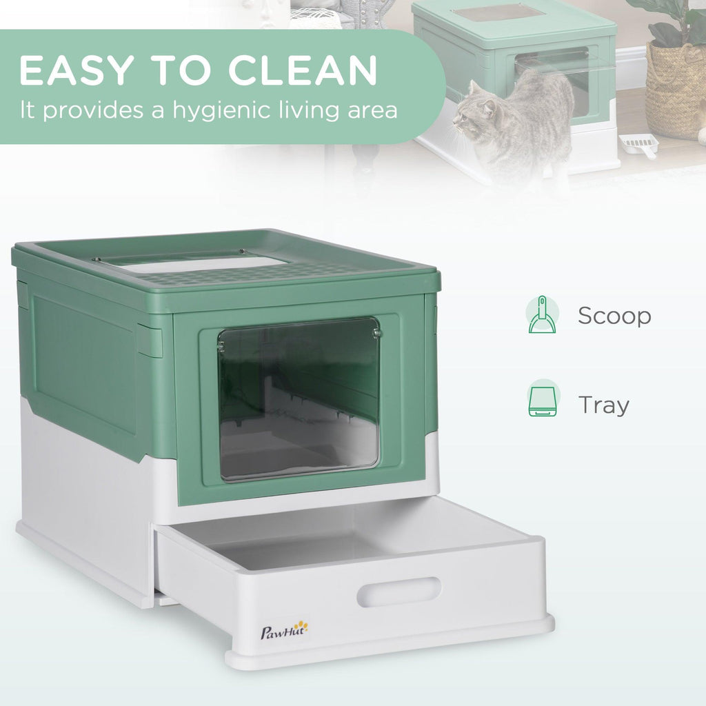 Fully Enclosed Odor Control Litter Box - Cat - (Green)