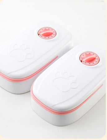 Automatic 2-in-1 Gravity Food and Water Feeder - Dog Cat - (2 Size Options) - (Pink, Grey)