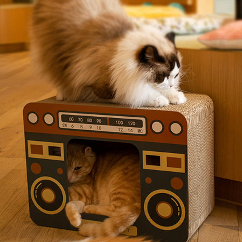 Household Fashion Condo with a Scratching Board, Enclosed Litter Box - Cat - (3 Styles)