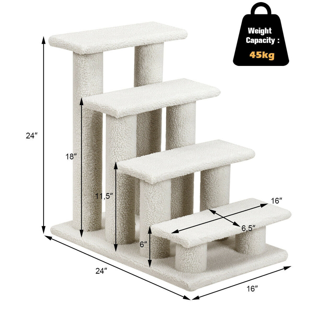 4-Step Stairs with Scratching Posts - Cat - (DirectDeals) - (Grey, Beige) - While Supplies Last)