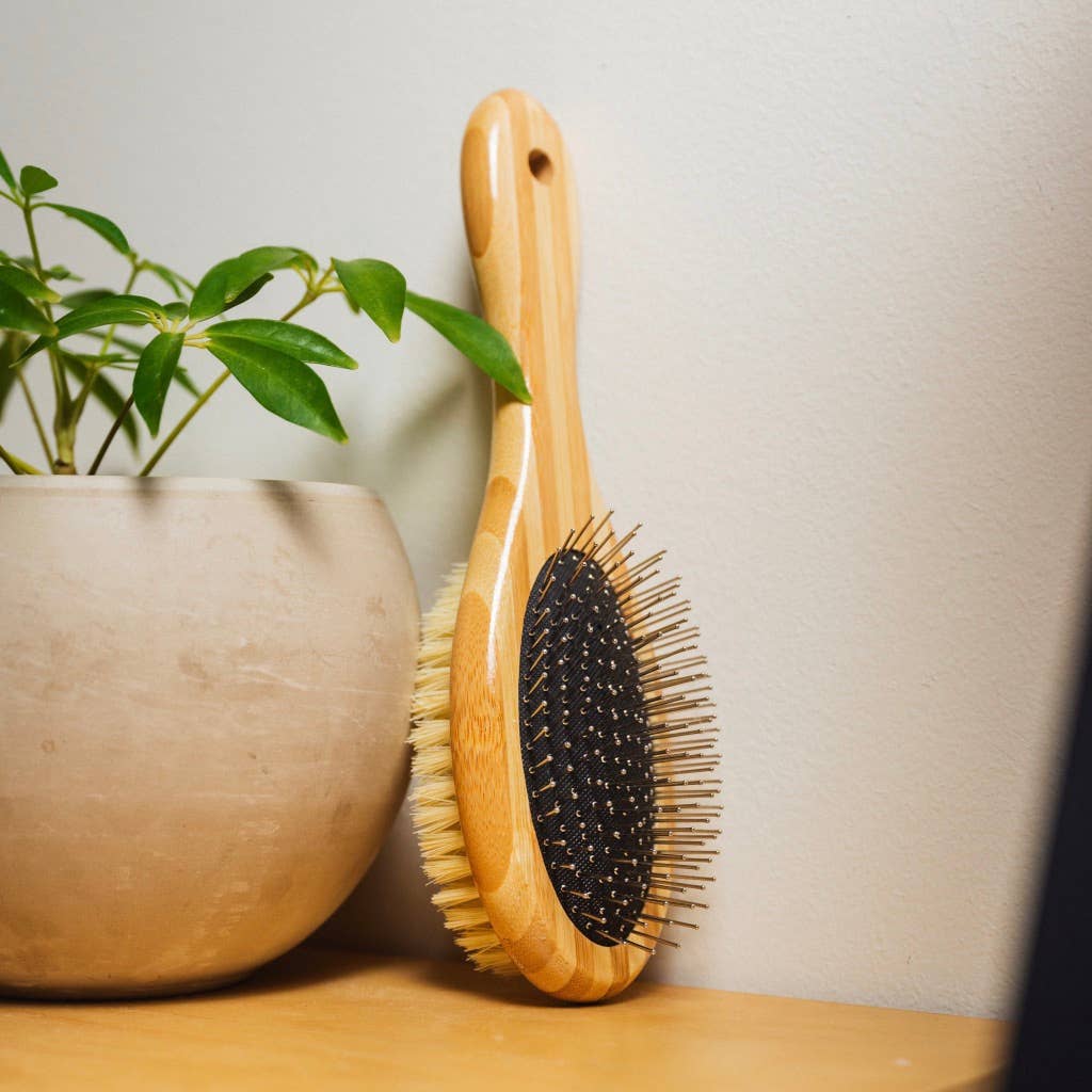 Grooming Brush - Dog Cat - (Bamboo) - (Vegan Grooming) - (Bestseller) - (While Supplies Last)