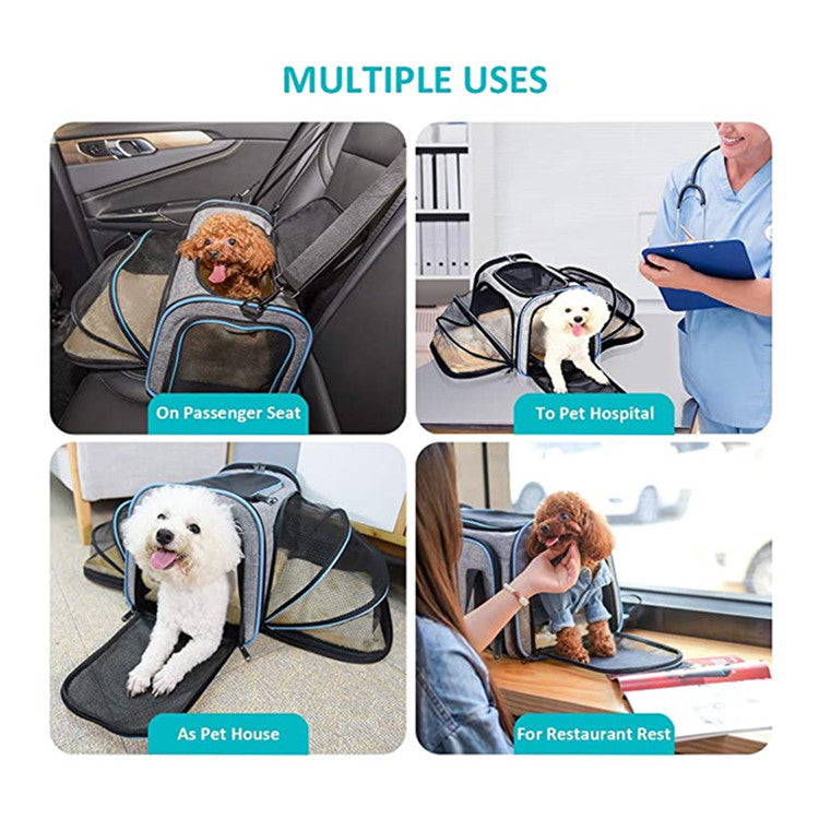 Airline Approved Expandable Pet Carrier Travel Bag - Cat Dog - (4 Color Options)