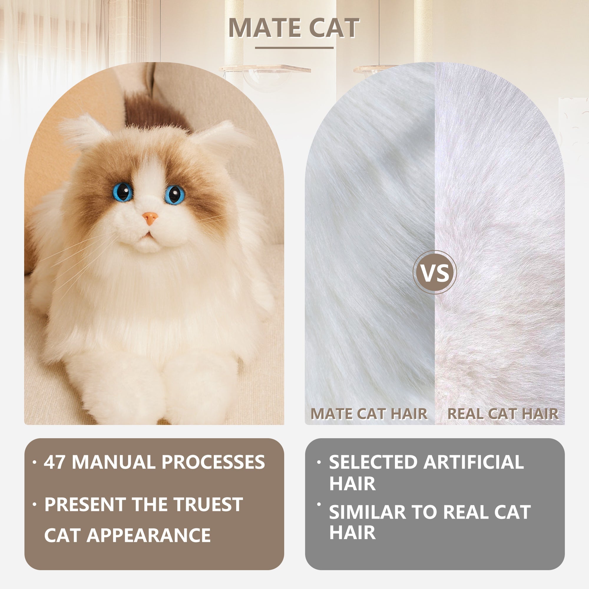 Realistic Robot Cat Companion for Sensory Comfort - Child, Adult - (White)