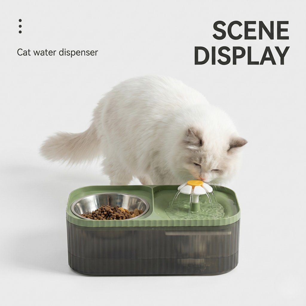 Quiet Circulating Water Fountain - Dog Cat - (4 Color Options)