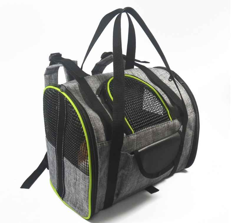 Multi-Functional Pet Travel Carrier Bag - Dog Cat - (Grey/Green,Grey/Brown)