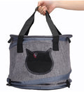 Portable Travel Cat Design Carrier Bag - Cat - (Grey) - (Foldable) - (Lightweight)