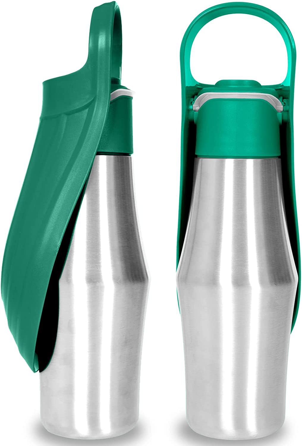 Soft Silicone Travel Water Bottle with Feed Bowl - Dog - (6 Color Options)