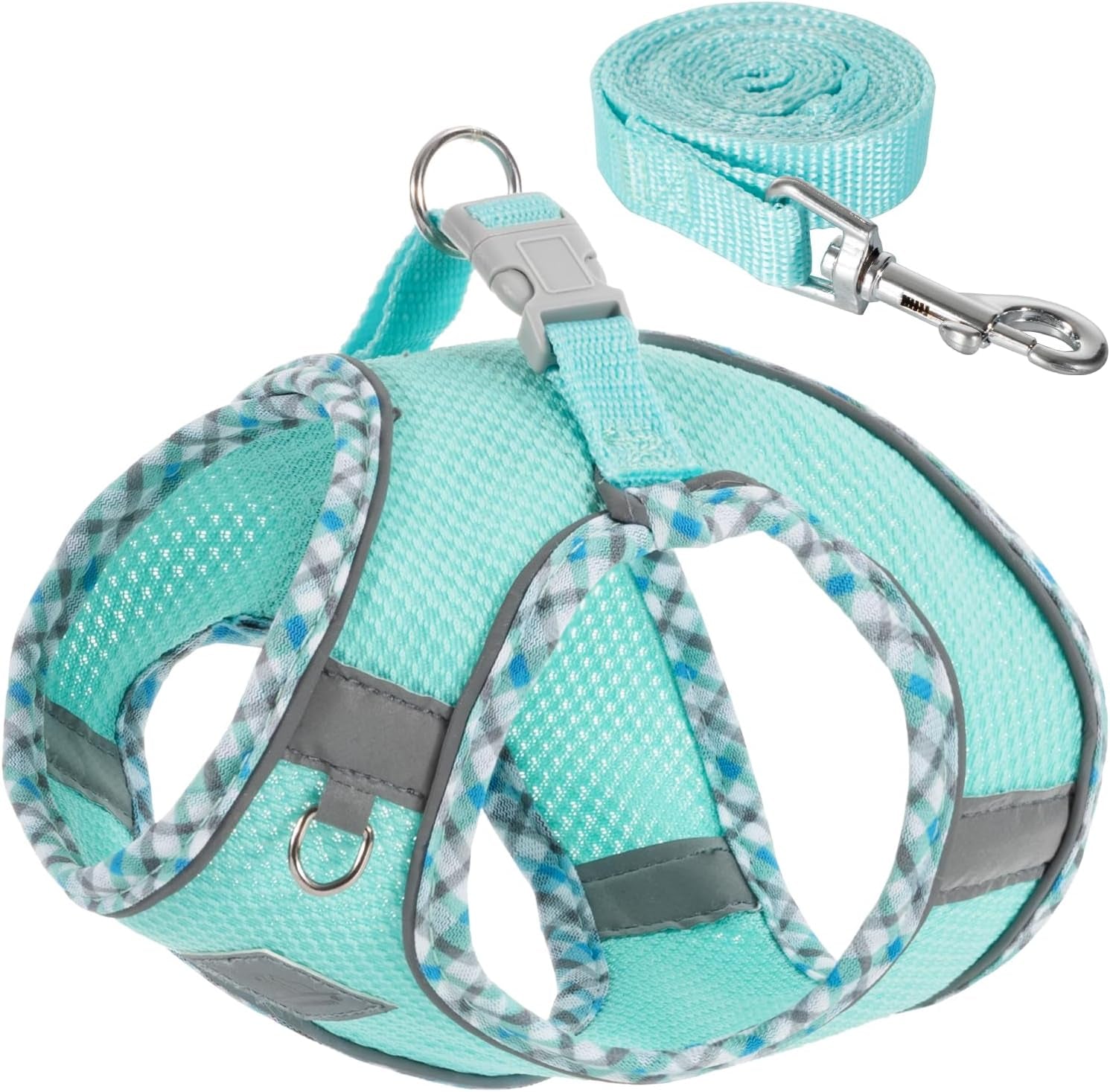 Reflective and Adjustable No Pull Harness Vest and Leash Set - Small Dog Cat (6 Color Option)