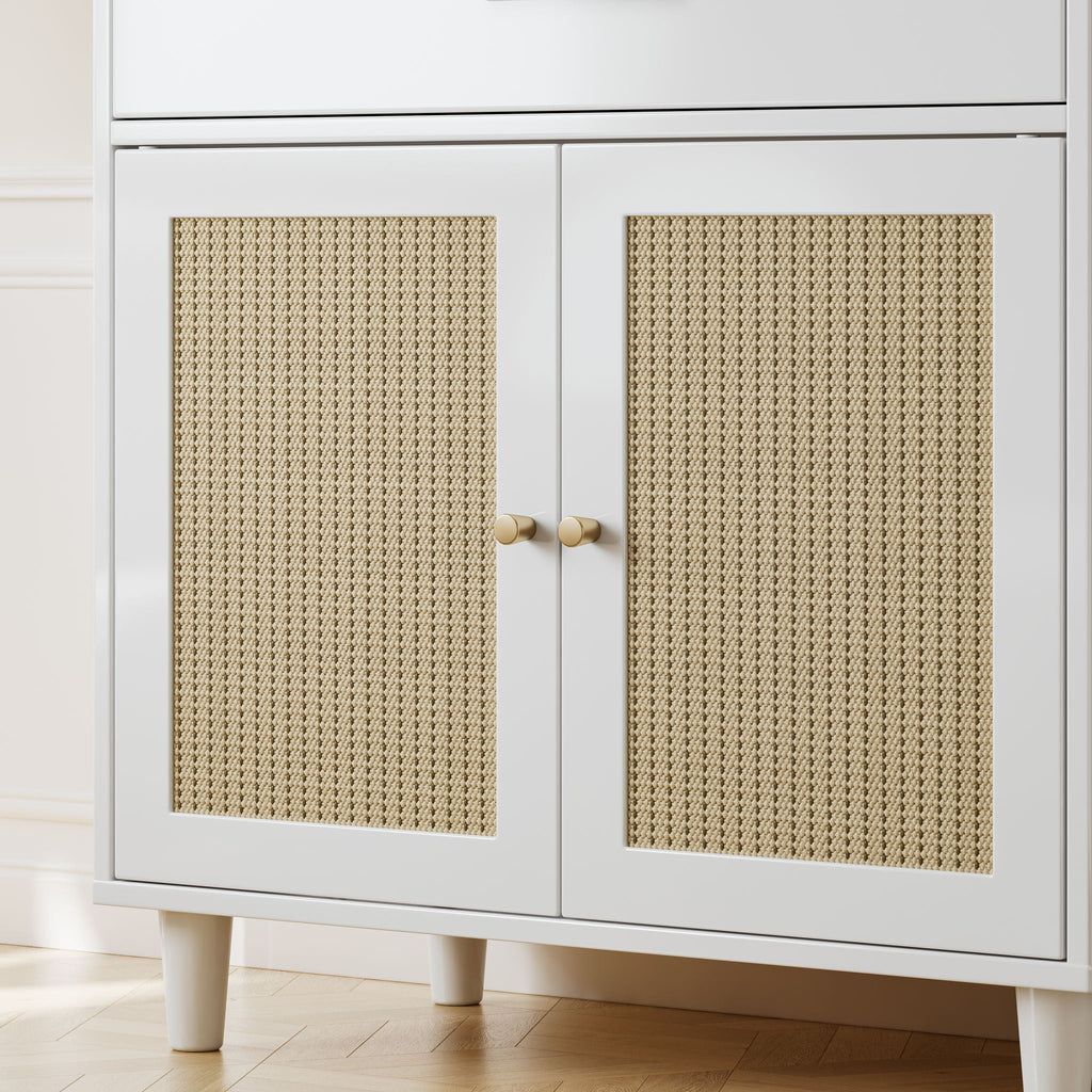 Wood Cabinet Furniture Litter Box Enclosure - Cat - (With Scratch Pad) - (White/Lt. Brown) - (While Supplies Last)