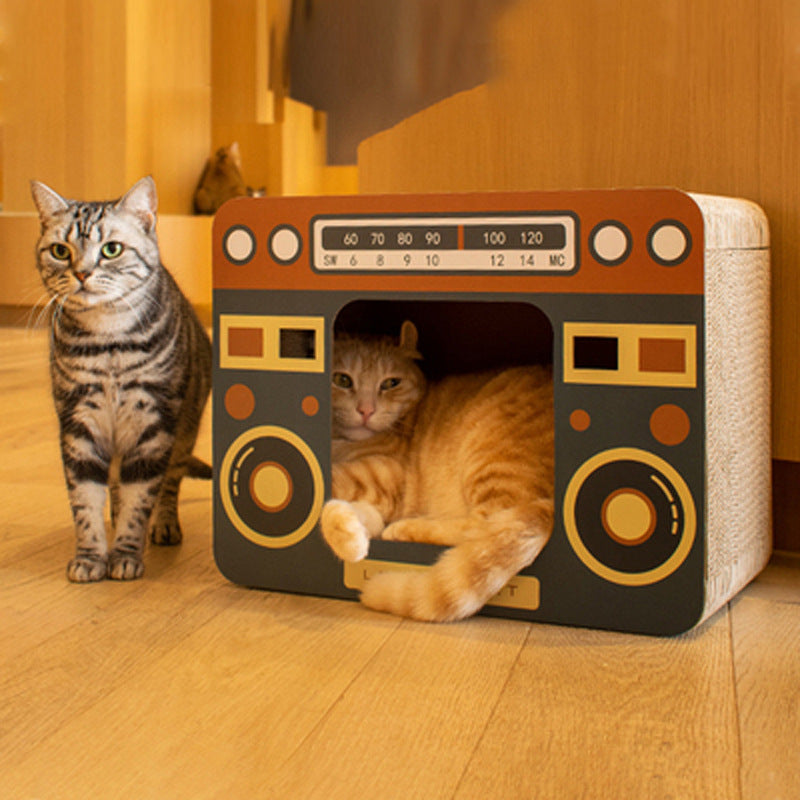 Household Fashion Condo with a Scratching Board, Enclosed Litter Box - Cat - (3 Styles)