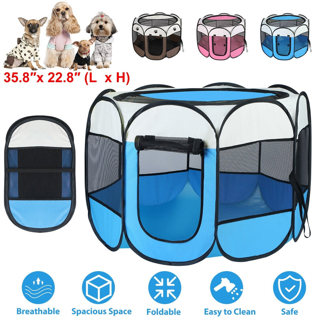 Portable Foldable Tent Playpen - Dog Cat - (Indoor/Outdoor Fun) -  (Pink, Blue) - (While Supplies Last)