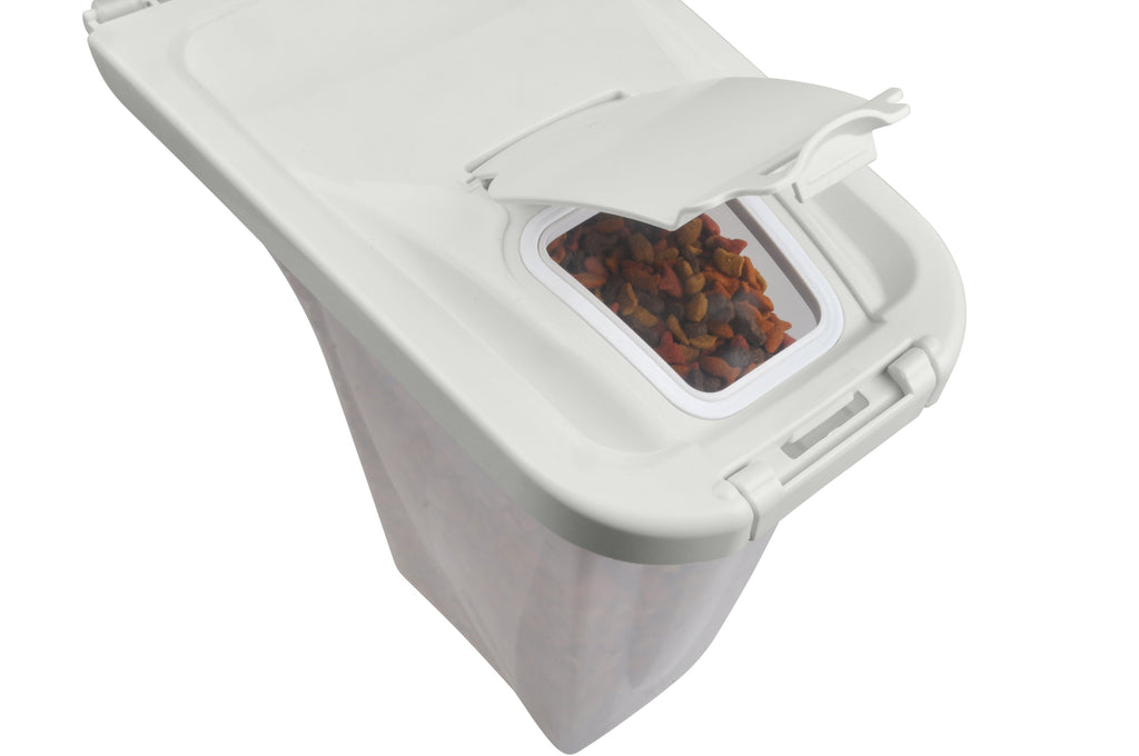 Storage Bin and Food Dispenser - Dog Cat- (4lb) - (White) - (While Supplies Last)