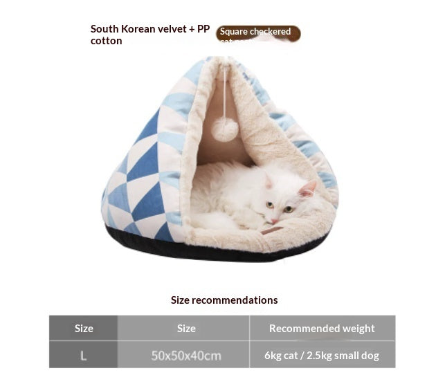 Semi-enclosed Tent-Shape Hideaway Bed- Cat