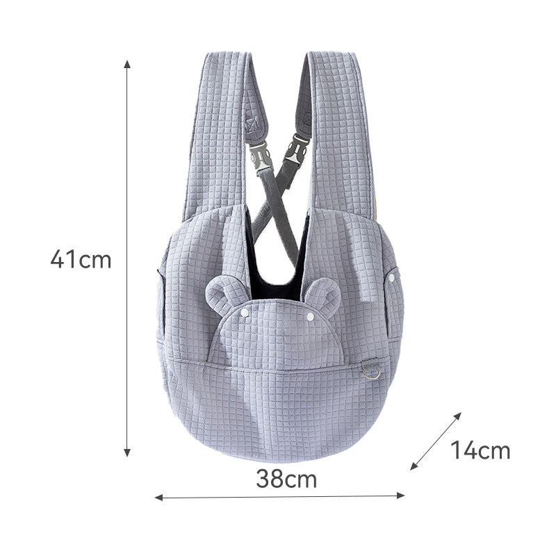 Minimalist Pet Travel Backpack - Dog Cat - (Convenient) - (Attractive) - (White, Grey)