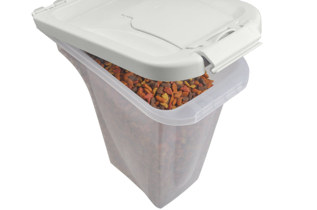 Storage Bin and Food Dispenser - Dog Cat- (4lb) - (White) - (While Supplies Last)