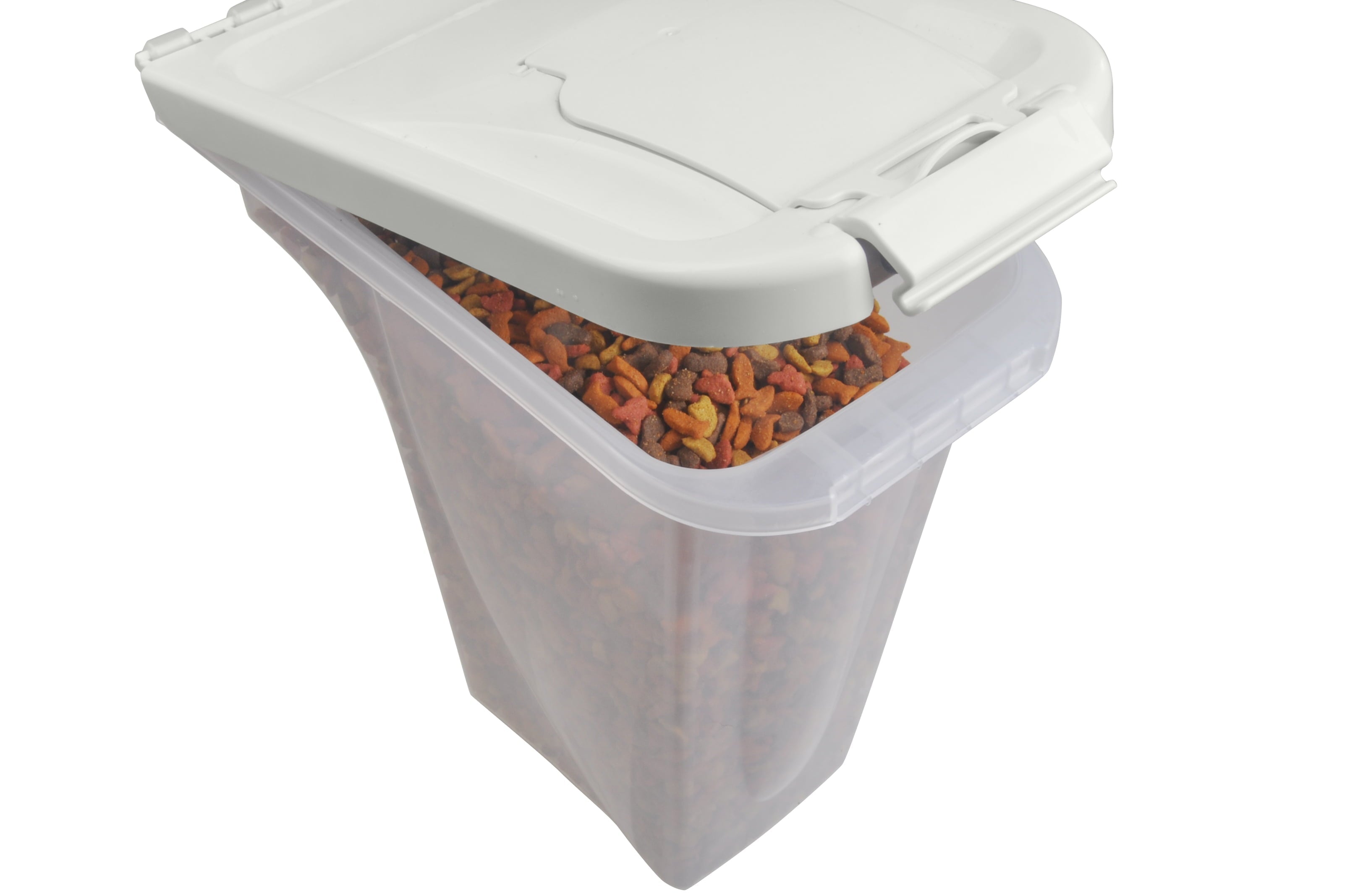 Storage Bin and Food Dispenser - Dog Cat- (4lb) - (White) - (While Supplies Last)