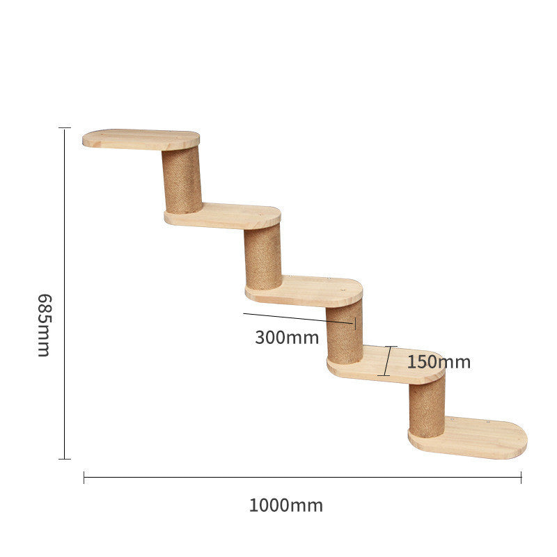 Cat Climbing Wall Ladder, Platforms, and Columns - (17 Options) - (Wood)