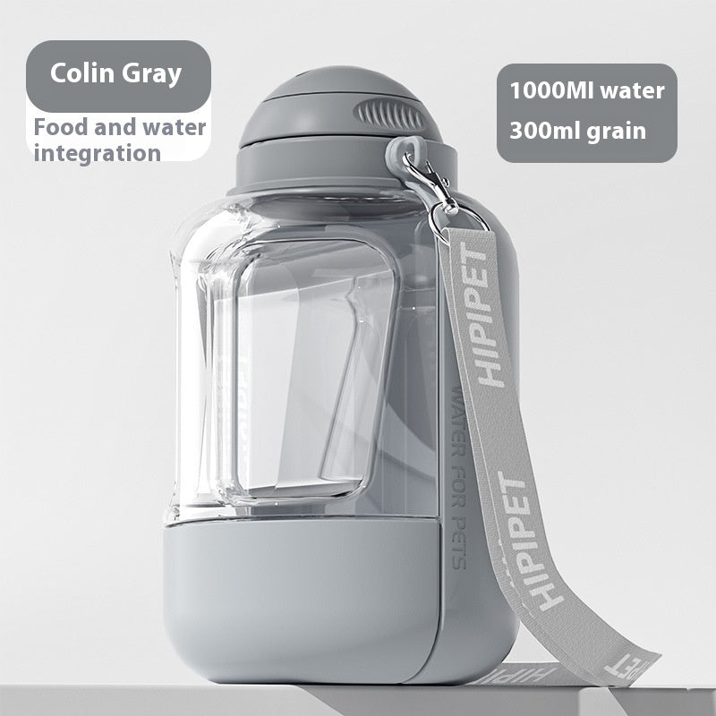 Large Capacity Travel Water Cup and Food Bowl - Dog - (3 Color Options) - (1000-1500 ML Water) (300 g Food)