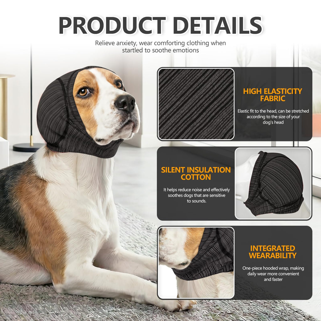 Ear Cover - Dog - (Noise Protection) - (Surgery Recovery) - (Prevent Scratching) - (S-XL) - (Grey, Rose Red)