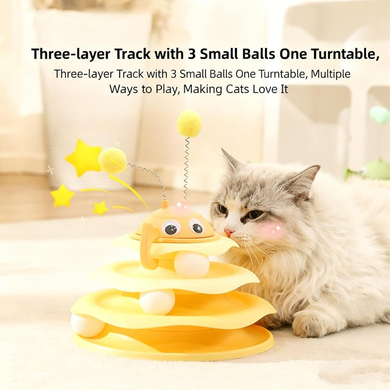 Little Bee Turntable , Automatic Cat Teaser Toy - Cat - (3 Color Options) -