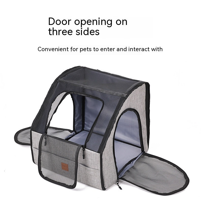 Car Seat Travel Carrier - Dog - (Portable - (Grey) - (M, L)