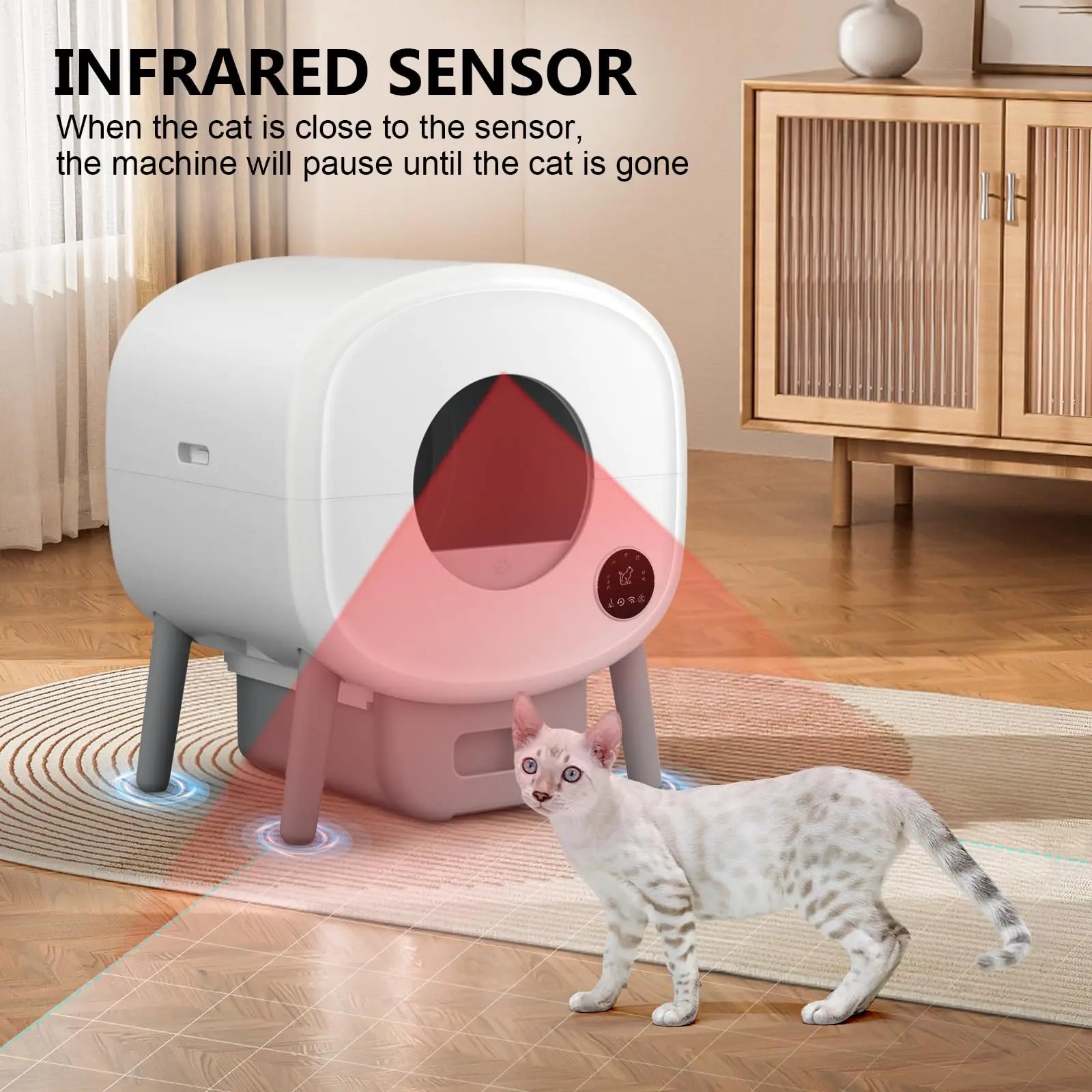 Smart Self Cleaning Litter Box with App Control - Cat - (Large Capacity) - (White)