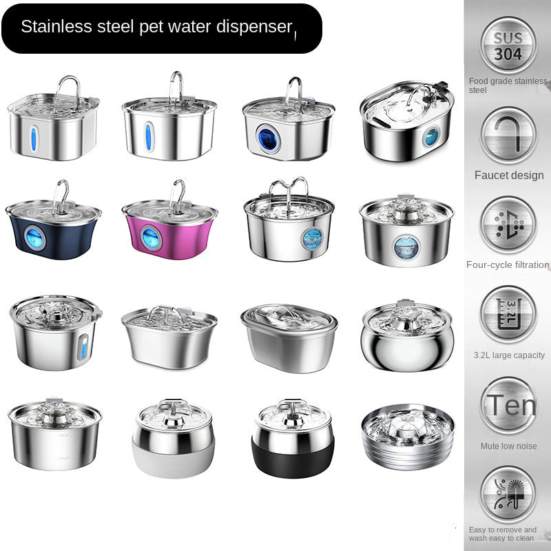 Automatic Water Circulation and Filtration - Dog Cat - (3.2 L) - (15 Style Options) - (3 Color Options)