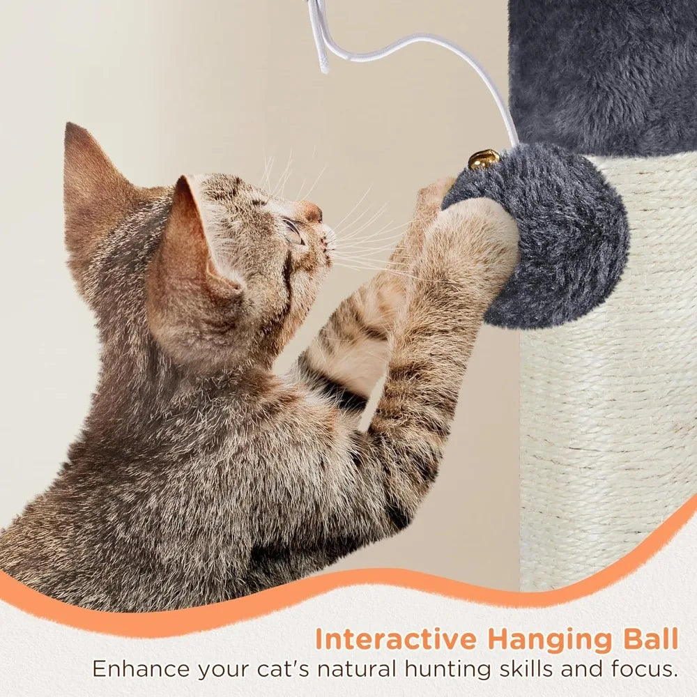 Multi-Level Cat Tree Tower, Perch, Scratching Posts, and Ball