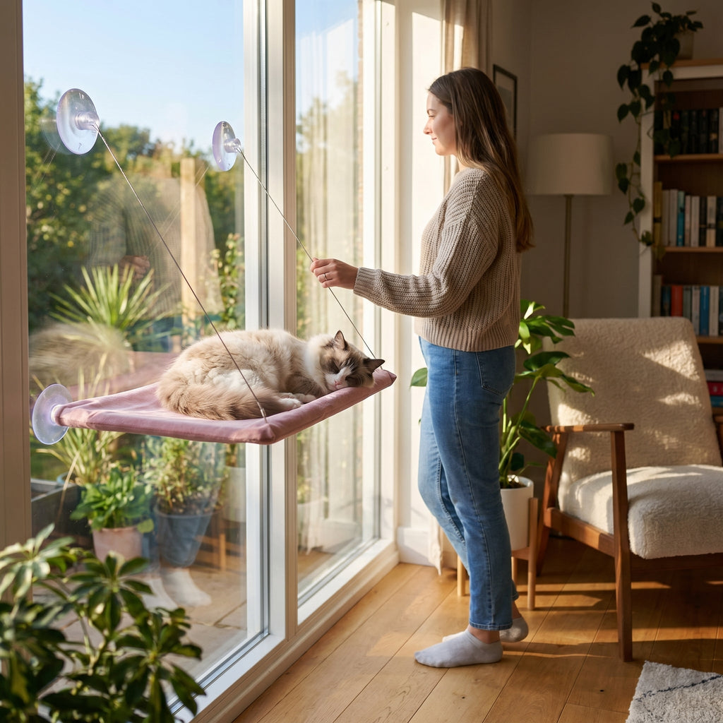 Elevated Window Hammock Bed - Cat