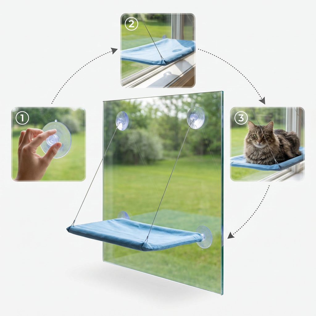 Elevated Window Hammock Bed - Cat