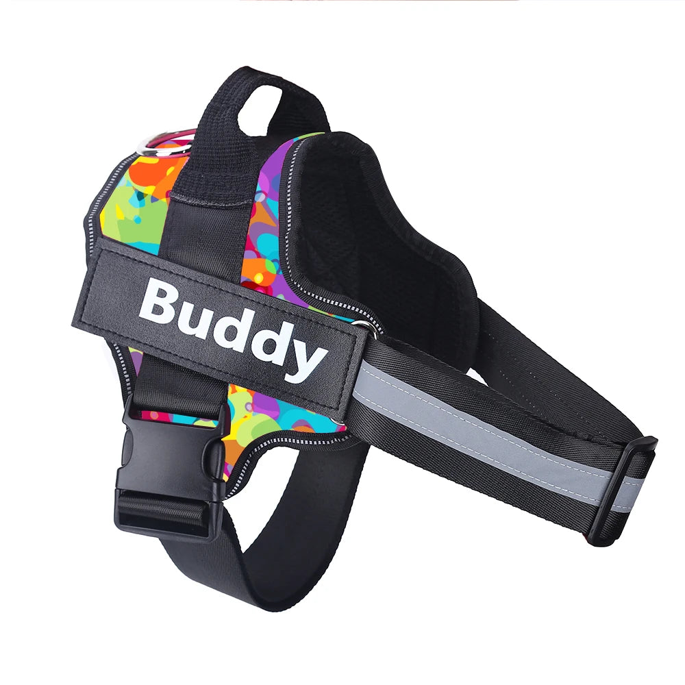 Personalized NO PULL Reflective Breathable Training Harness - (11 Color Options) -  (Sm-XL) - Dog