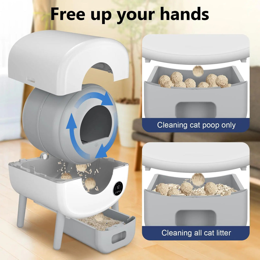 Smart Self Cleaning Litter Box with App Control - Cat - (Large Capacity) - (White)