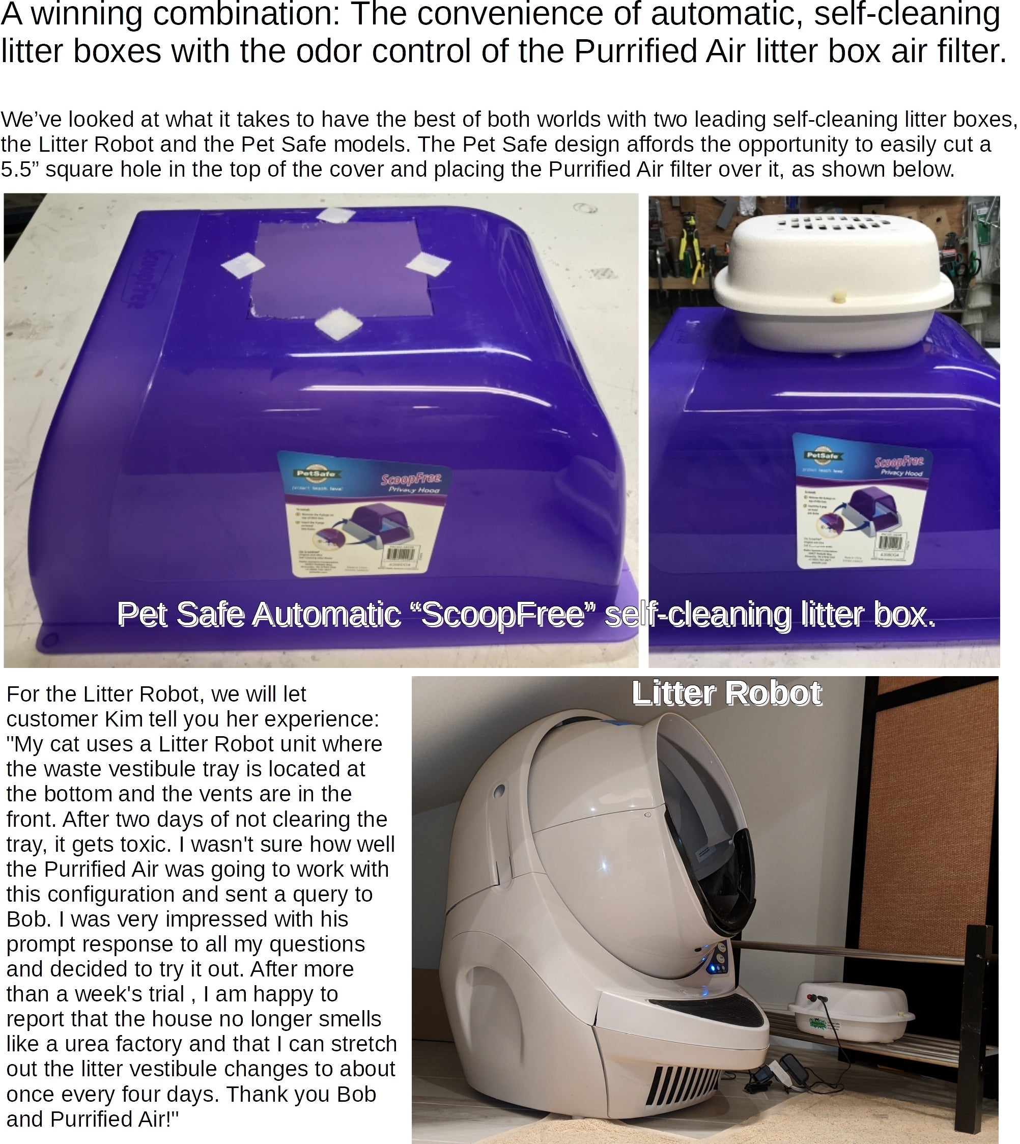 Quiet Fan Litter Box Air Filter - Cat - (Purrified Air...) - Multiple Units Available  - (While Supplies Last)