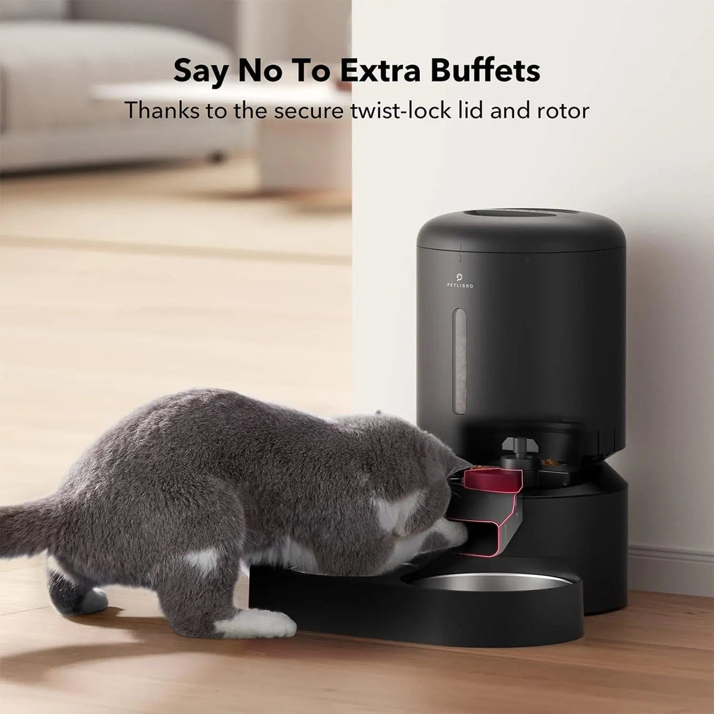 Automatic Smart Portion Control Dual Tray Feeder - Dogs, Cats- (5L) - (Black, White) - (While Supplies Last)