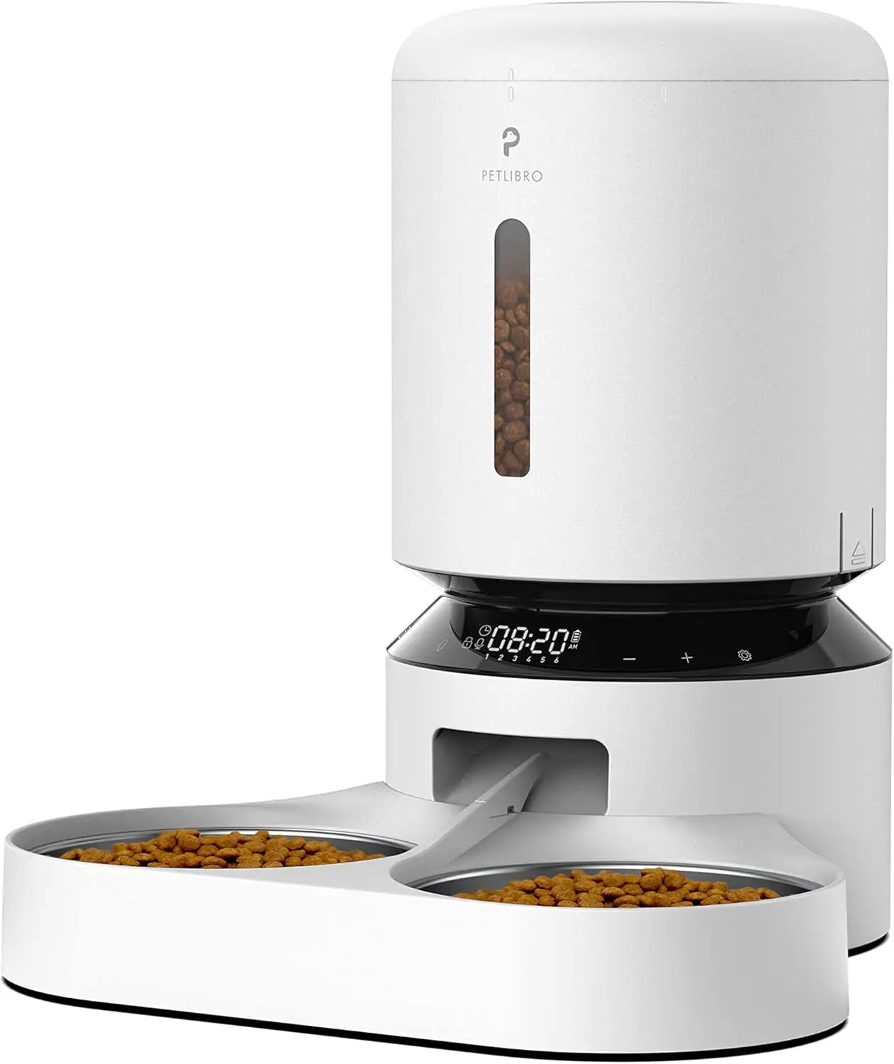 Automatic Smart Portion Control Dual Tray Feeder - Dogs, Cats- (5L) - (Black, White) - (While Supplies Last)